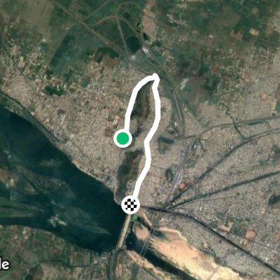 Durgaamma Giridipalayam in Vijayawada walking route map in Vijayawada