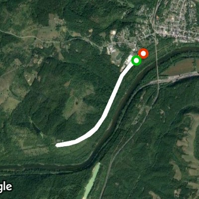 Rail and trail walking route map in Hancock