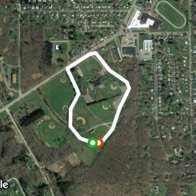 Bergman Park walking route map in Jamestown