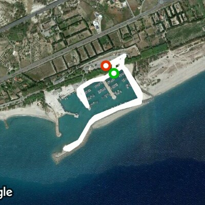 Porto Roccella J. walking route map in Vasì