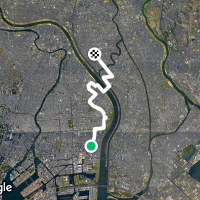 Sakura walk sidewalk walking route map in Koto City