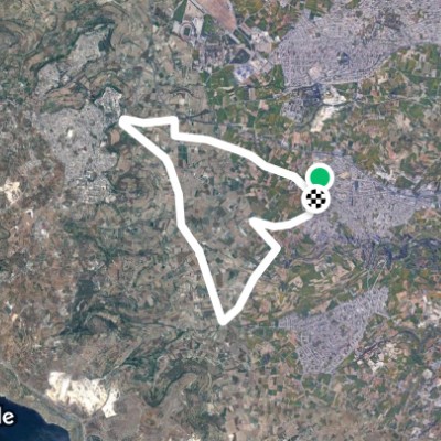 Zebbug 1 walking route map in Ħaż-Żebbuġ