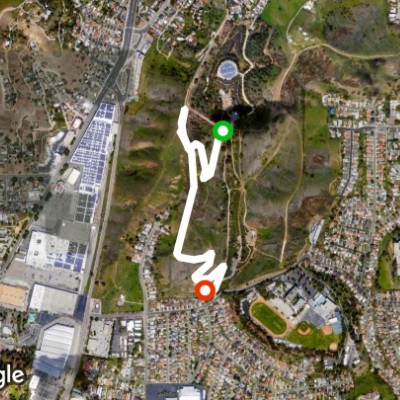 Ascot Hills Park walking route map in Alhambra