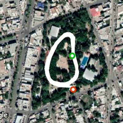 Hernando de Villafañe Park walking route map in Ranchito de Castro