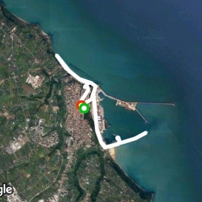 Ortona and the sea walking route map in Ortona