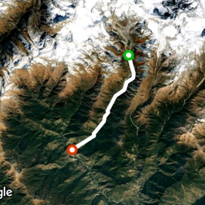 Kedarnath Temple route. Trekking. walking route map in Garuriya