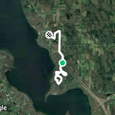 Loud to Long Point walking route map in Bemus Point