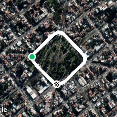 Arenales Square walking route map in Villa Ortuzar