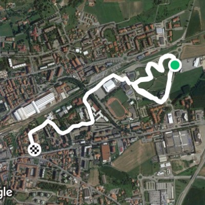 Pinerolo Sports Hall walking route map in Cascina Nuova
