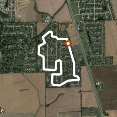 Knollwood Farms walking route map in Whiteland