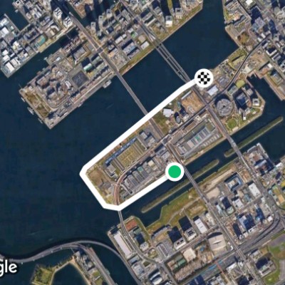 Toyosu Gururi Park walking route map in Koto City