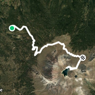 Toluca Snowy Lagoon walking route map in Raices