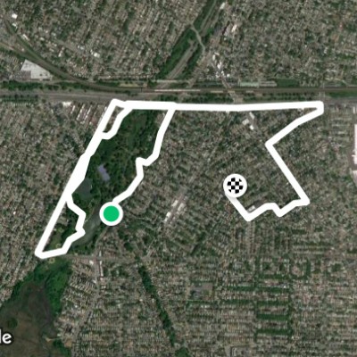 Brookville Park walking route map in Valley Stream