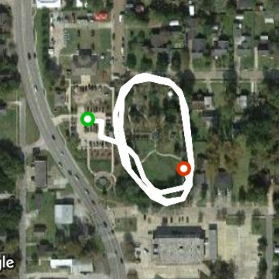 The Grove Park walking route map in Sulphur