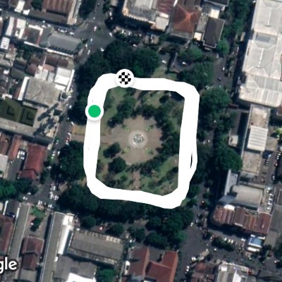Malang Square walking route map in Malang