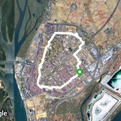 Park of Hope walking route map in Huelva