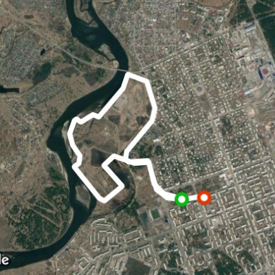 Dog walk walking route map in Angarsk