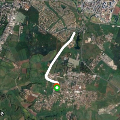 Trigoria Biomefico Campus walking route map in Selcetta