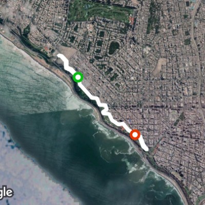Lima boardwalk walking route map in San Isidro
