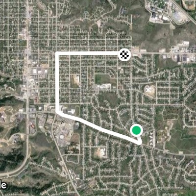Saint Patrick Street walking route map in Rapid City