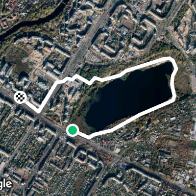 Čech lake walking route map in Sumy