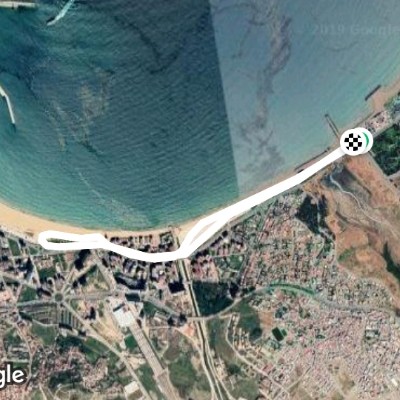 Plage Teenage walking route map in Tanger