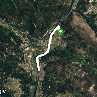 Fishing trail walking route map in Friúmes