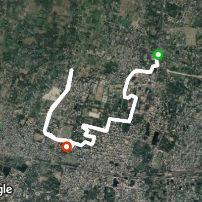 Terokhadia Stadium Road walking route map in Rajshahi