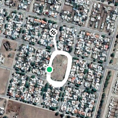 Square walking route map in Villa Mercedes