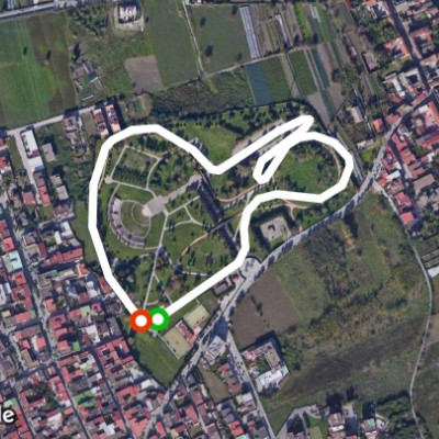 Park size walking route map in Cardito