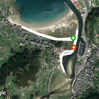Covas Beach walking route map in Viveiro