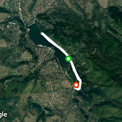 Pancharevo Lake walking route map in German