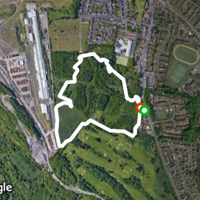 Cobbleton Road walking route map in Carfin