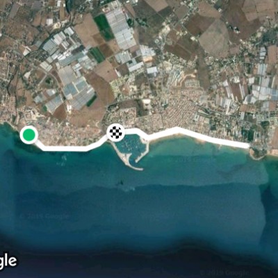Andrea Doria Nautical Club walking route map in Marina di Ragusa