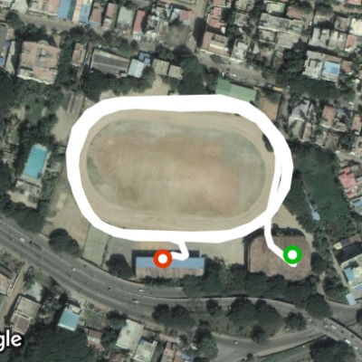 Mahathma Gandhi stadium Salem walking route map in Salem