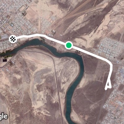 Road to playa union walking route map in Playa Unión