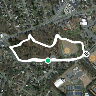 Burlington City Park walking route map in Burlington