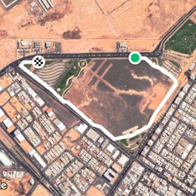 Tabuk - AlEid mosque park walking route map in Umluj
