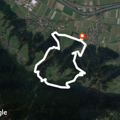 Nordic Walking Round walking route map in Pettnau