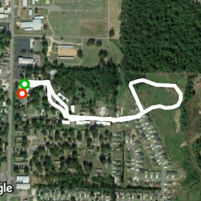 East 8th Street walking route map in Russellville