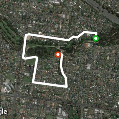 Huntingdale Wetlands walking route map in Mount Waverley