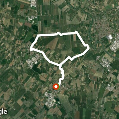 Linear path with 2 Overpasses. walking route map in Ceggia