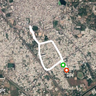 Kidney Santram Via Vithhal Kanya Vidhyala walking route map in Nadiad