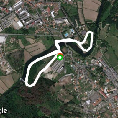 Lazer da Ínsua and Taipas Park walking route map in Corvite