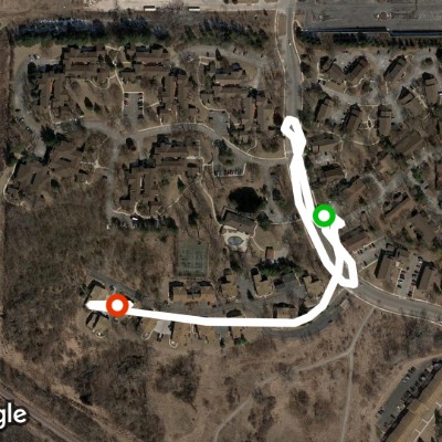 Dog Walking Servite Drive walking route map in Brown Deer