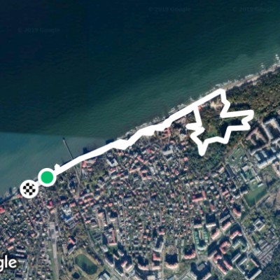 Promenade and Park walking route map in Zelenogradsk