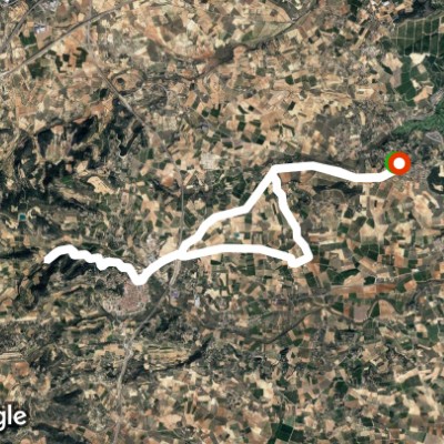 The cop walking route map in Godelleta