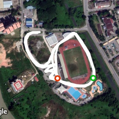 Shark shark road walking route map in Bukit Mertajam