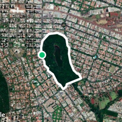 Ingá Park walking route map in Maringá