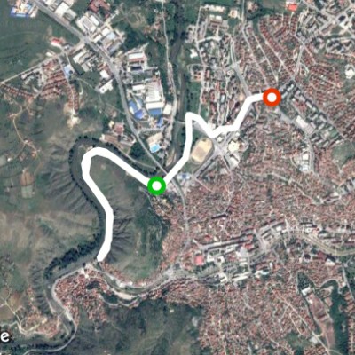 Park November 8th walking route map in Shtip